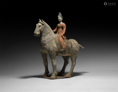 Chinese Tang Horse with Courtly Rider