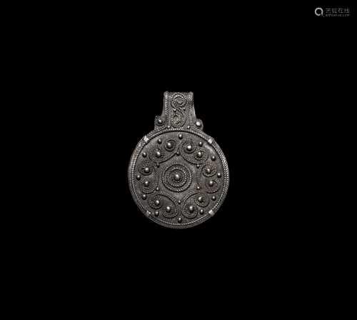 Viking Silver Filigree Scroll Pendant