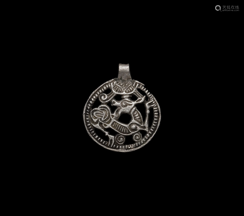 Viking Silver Regardant Beast Pendant