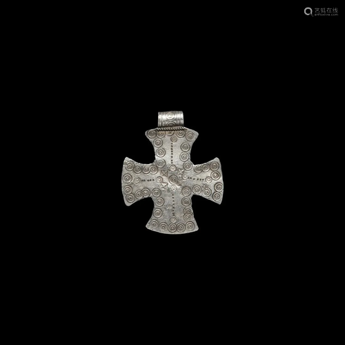 Viking Silver Stamped Cross Pendant