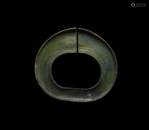 Large Celtic Iron Age Decorated Bracelet