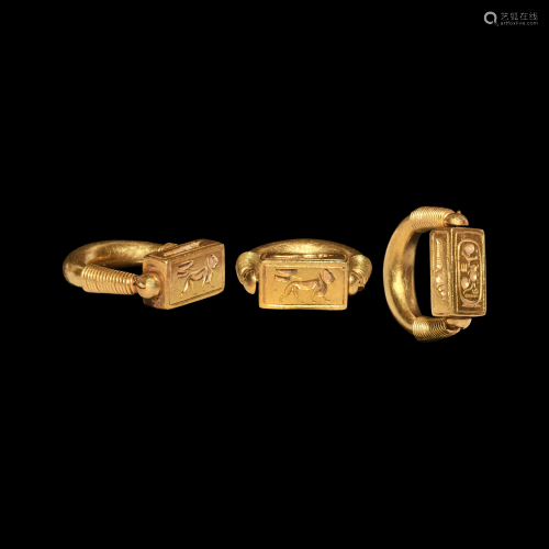 Egyptian Gold Swivel Ring of Horemheb