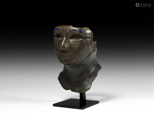 Egyptian Bronze Pharaoh Head