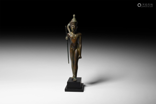 Statuette of the God Ihy with Gold Necklace