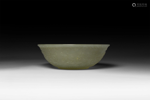 Chinese Mughal Milky Jade Bowl