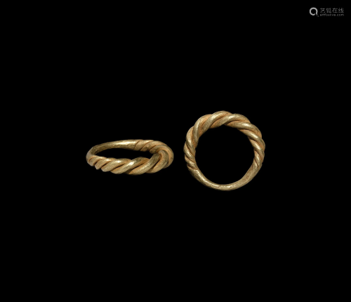 Viking Gold Twisted Rod Ring