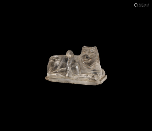 Rock Crystal Recumbent Lion