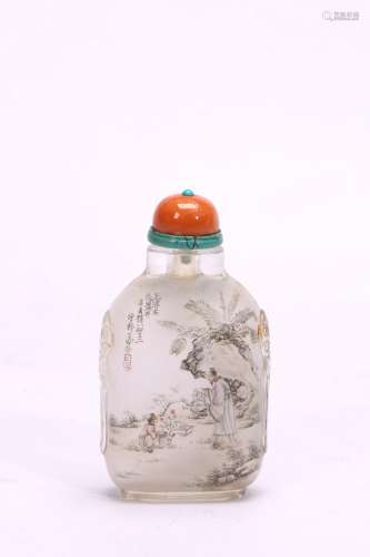 WANG XISAN: A CRYSTAL INSIDE-PAINTED SNUFF BOTTLE