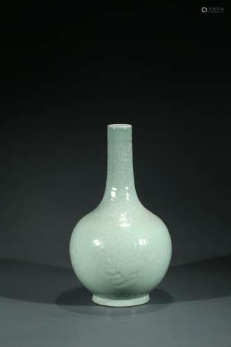 A LARGE CHINESE CELADON MOULDED VASE