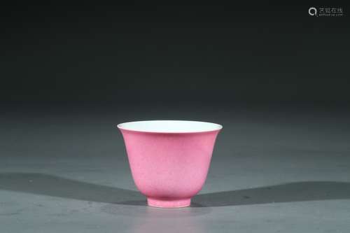 A CHINESE PINK GLAZED WINE CUP