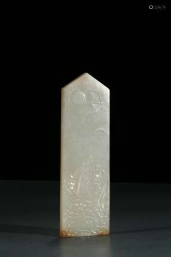 A CHINESE WHITE JADE GUI TABLET