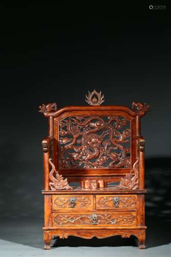 A HUANGHUALI 'DRAGON' MIRROR STAND