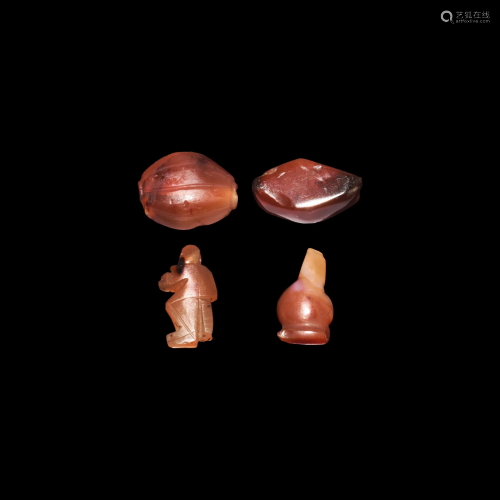 Egyptian Carnelian Amulet Group