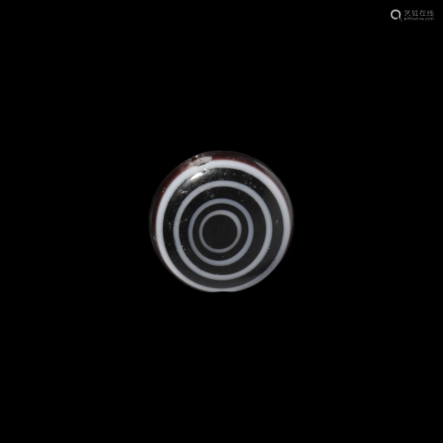 Egyptian Agate Bead with Concentric Circles