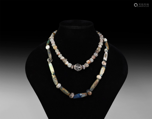 Roman Glass Bead Necklace Group