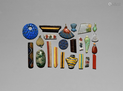 Egyptian Glass Inlay, Pendant and Bead Collection