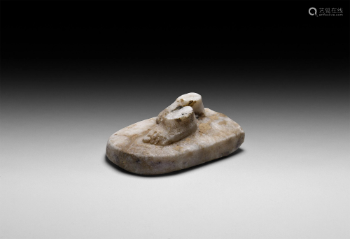 Egyptian Limestone Votive Statuette Feet