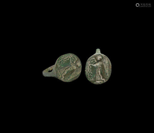 Roman Ring with Goddess and Snakes
