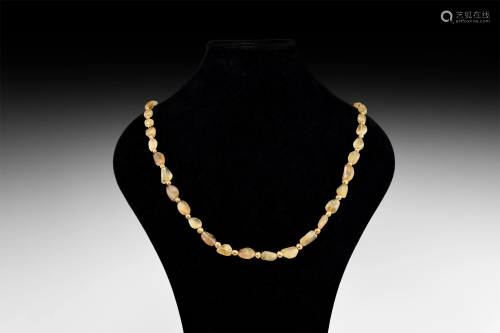 Roman Yellow Citrine Bead Necklace