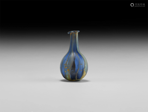 Roman Blue Marbled Glass Vessel