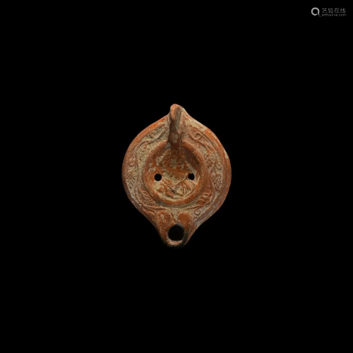 Roman Terracotta Oil Lamp with Bust