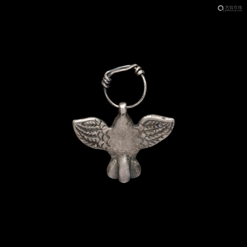 Roman Silver Flying Phallus Pendant