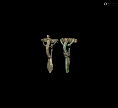 Roman Bow Brooch Pair