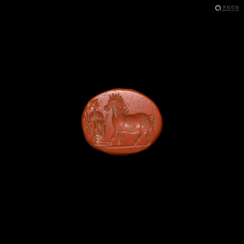 Roman Gemstone with Horse and Horseman