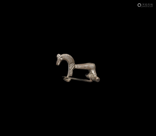 Roman Silver Horse Brooch