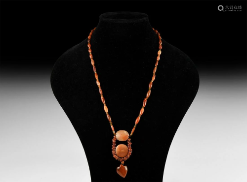 Roman and Other Carnelian Bead Necklace