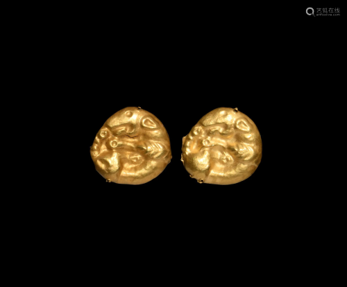 Scythian Gold Repousse Attachment Pair
