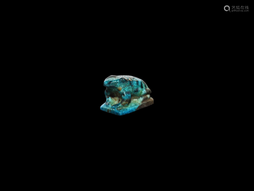 Egyptian Glazed Frog Amulet