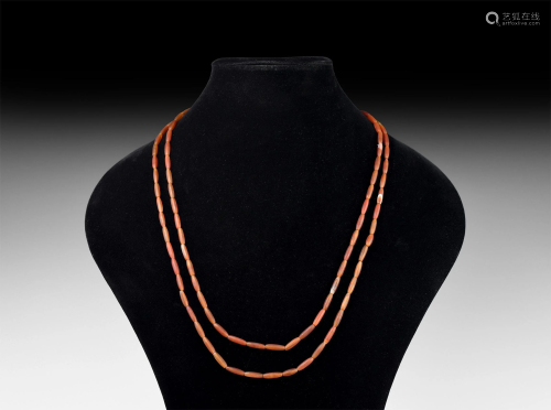 Roman Carnelian Bead Necklace String