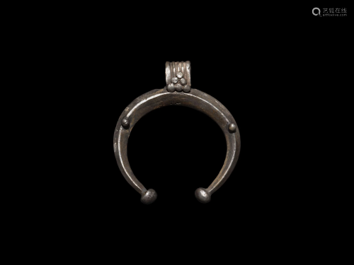 Roman Silver Lunate Pendant