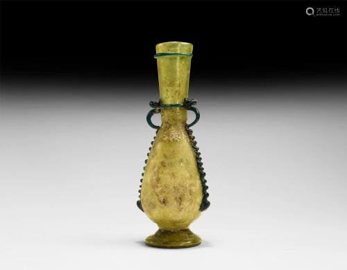 Roman Green Glass Flask