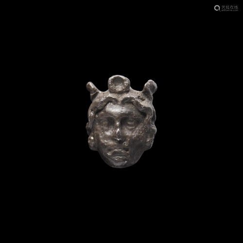 Roman Silver Face Pendant