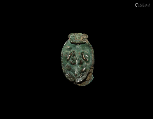 Roman Mirror Lid with Male and Female Busts