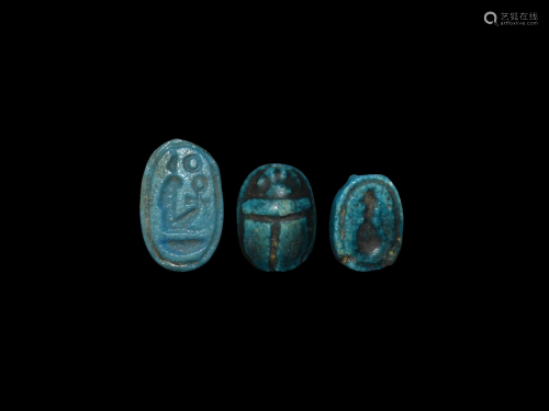Egyptian Scarab and Bezel Group