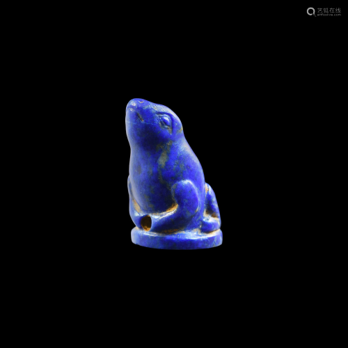 Egyptian Lapis Lazuli Frog Amulet