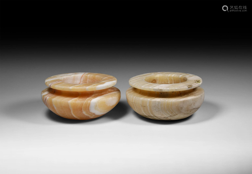 Egyptian Alabaster Offering Bowl Group