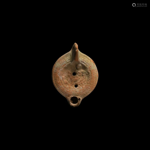 Roman Terracotta Oil Lamp with Reclining Figure