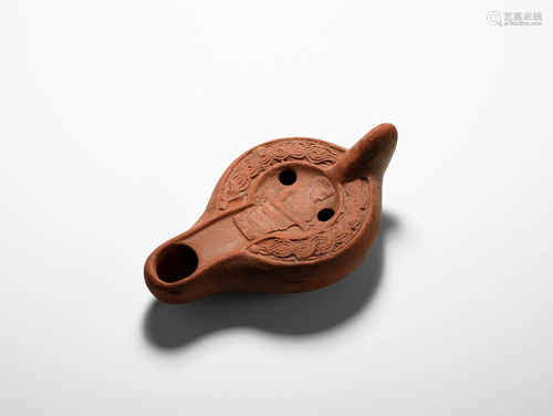 Roman Oil Lamp with Bust