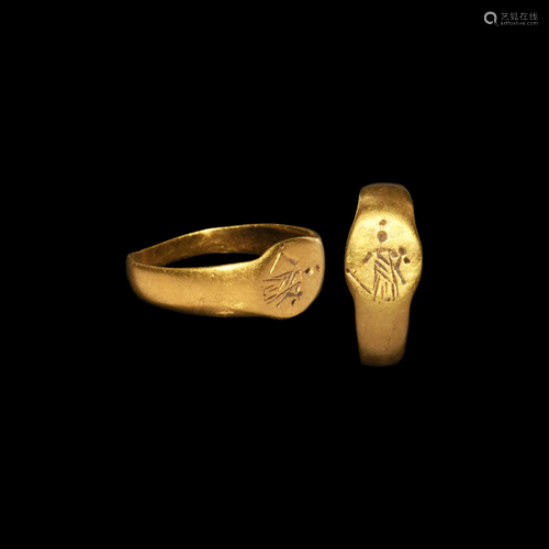 Roman Gold Ring with Fortuna