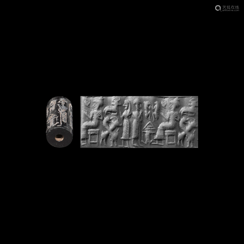 Cylinder Seal with Worshipping Scene