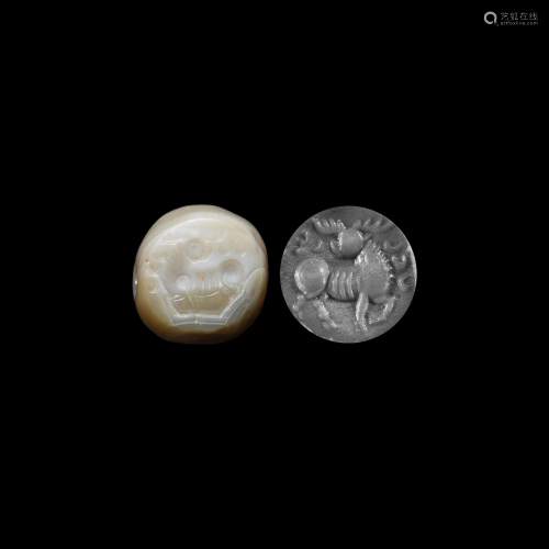 Western Asiatic Sassanian Stamp Seal wit…