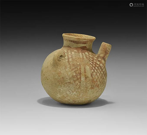 Western Asiatic Net-Painted Spouted Vessel