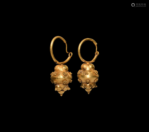 Western Asiatic Gold Earring Pair