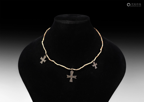 Byzantine Necklace with Cross Pendants