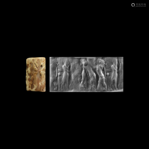 Old Akkadian Cylinder Seal with Contest…