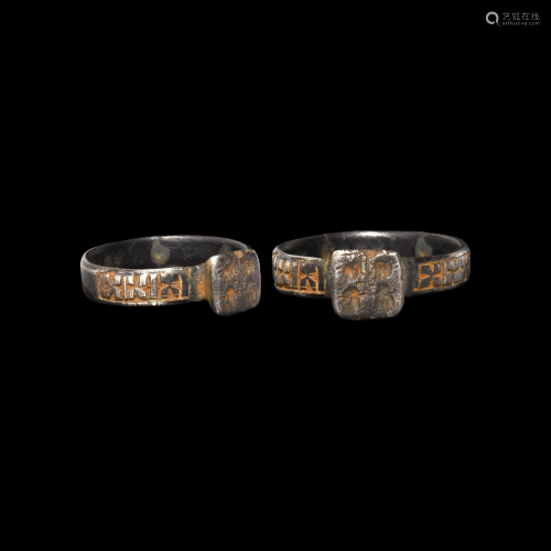 Byzantine Silver Marriage Ring with Facin…